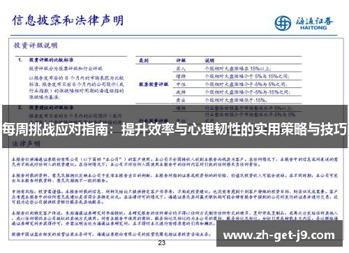 每周挑战应对指南：提升效率与心理韧性的实用策略与技巧